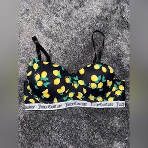 Juicy Couture Black Lemon Print Bra
